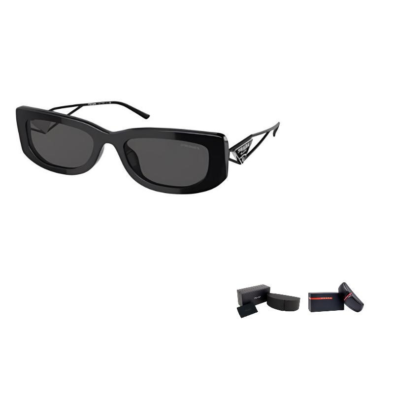 Prada Logo Design Cat Eye Sunglasses Women sunglasses Black 0PR14YS1AB5S053