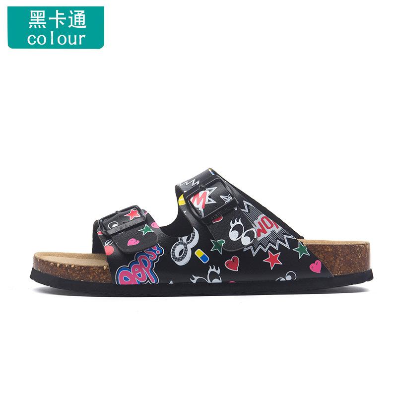 Fashion Astronomy cork slippers men strucplates couple beach slippers casual sandals men summer shoes