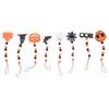 8 Pieces Halloween Farmhouse Bead Garland Wooden Pumpkin Wall Hanging Garland Ornaments for Hallowee