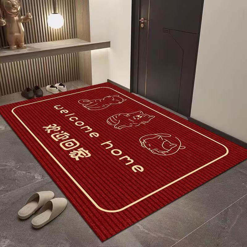 Chinese Style Red Non-slip Festive Entrance Door Mat