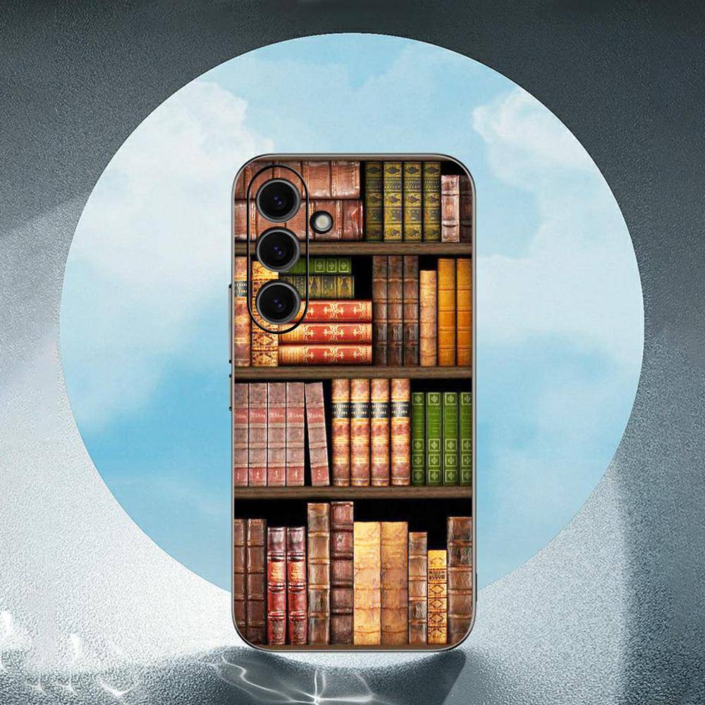 

Colorful Book Library Book Luxury Black Phone Case For Samsung Galaxy S23 S24 S25 Ultra S22 Plus S21 SamsungS25ULTRA