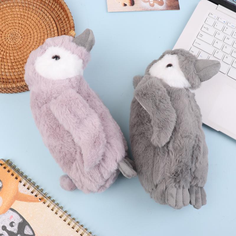 Cute Cartoon Plush Penguin Pencil Case Creative Stuffed Animal Pen Pouch Student Stationery Storage Bag School Supplies