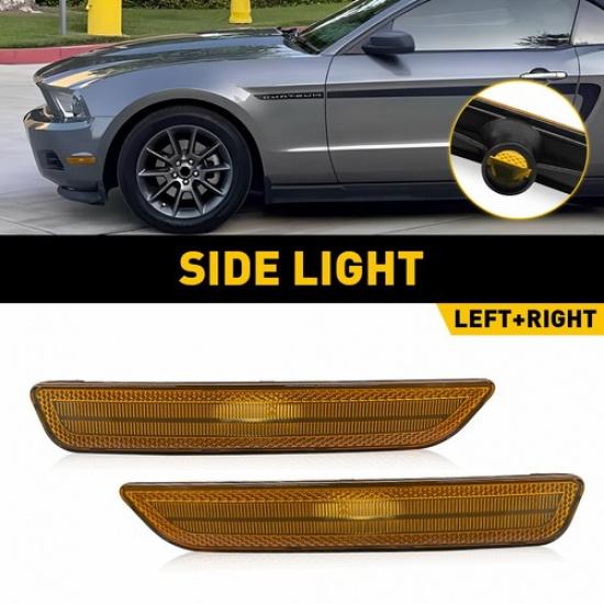 2/4X Rear Side Front Light Housings Marker Amber For Red Ford Mustang 2010-2014