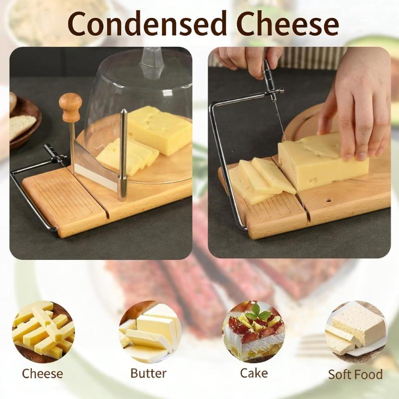 Premium Cheese And Chocolate Tool With Handle Wood Base Includes Removal Tool And Protective Cover