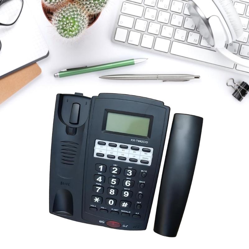 KX-992CID English Telephone With Caller Display Home Office BatteryFree Big Buttons Telephone Simple Landline Phone