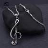 The Treble Clef G Musical Stainless Steel Pendant Necklace For Men Women Charm Chain Couple Jewelry