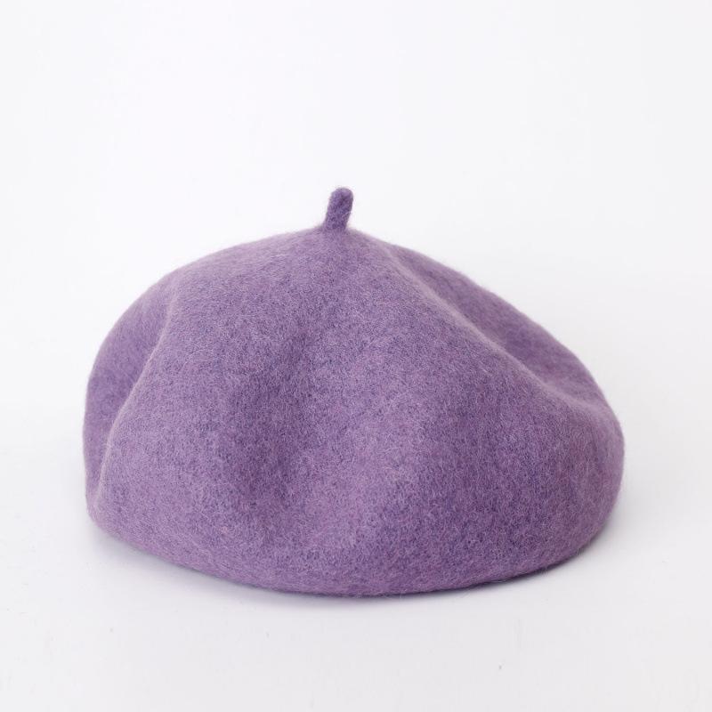 Beret Autumn Winter Lady Pumpkin Bud Hat Casual Wool Warm Hat
