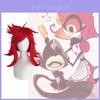 Hazbin Hotel Niffty Cosplay-Perücke mit geschichtetem Topper für Kostümpartys und Rollenspiele