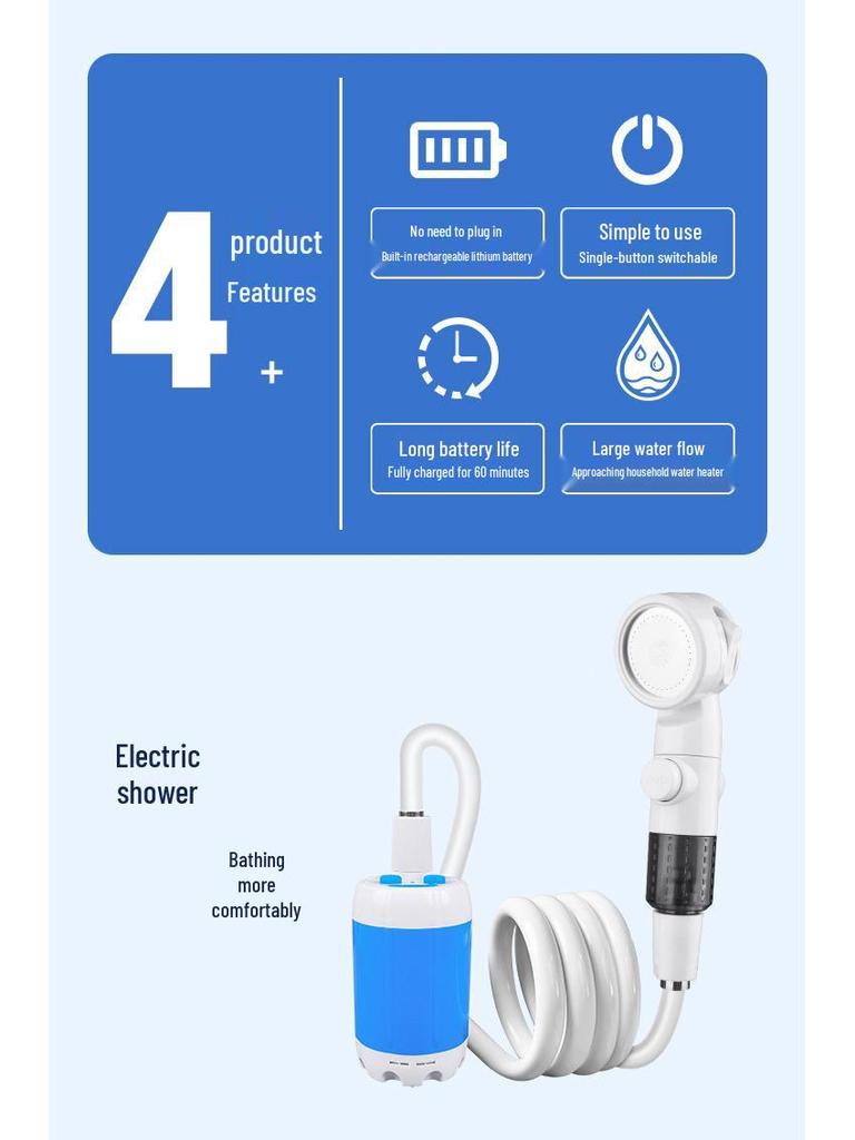 Portable Outdoor Cordless Camping Shower with Automatic Water Pump