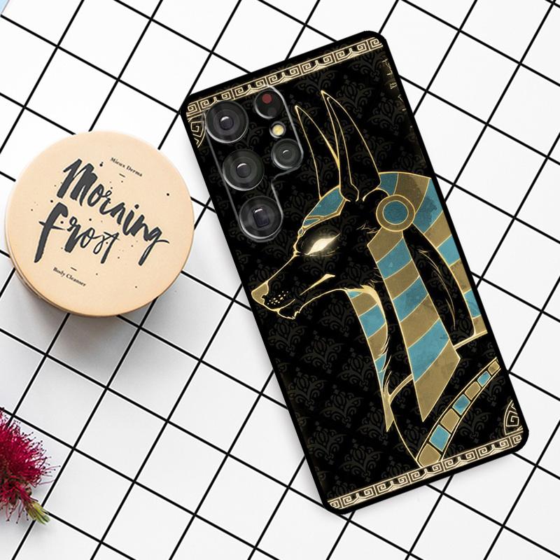 Egypt Nefertiti Anubis Ankh Case For Samsung Galaxy S25 Ultra S23 S22 S21 S20 S24 Ultra S9 S10 Plus S25 FE Phone Cover