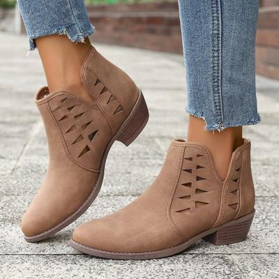 Damenschuhe Hochwertige Slip-on-Stiefel für Damen, modisch, ausgehöhlt, für Büro und Karriere, heißer Verkauf, Übergröße, solide Stiefeletten