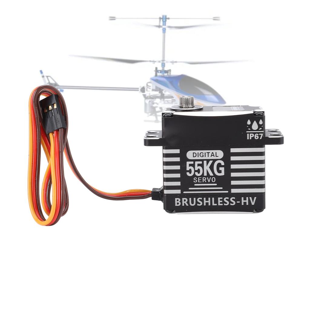 Servo Full Metal Gear Brushless 55KG High Torsion Rain Proof 180° Servo for Replacement