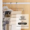 5pcs Five-Layer Pants Rack Stainless Steel Trouser Rack Multi-Layer Hanger  Wardrobe Organization
