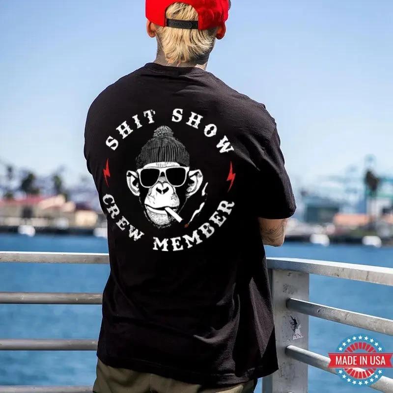 SH*T SHOW CREW MEMBER Black Print Unisex T-Shirt S
