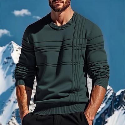 Long-sleeved Round-neck Pullover for Men In Autumn and Winter, Warm and Comfortable Solid-color Men's Sweater