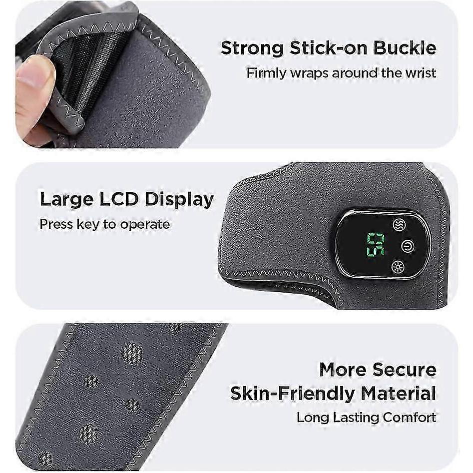 Foot Massager with Heated Ankle Wrap, Wireless Portable Design, Triple Method & 3 Vibration Modes for Home Office Travel