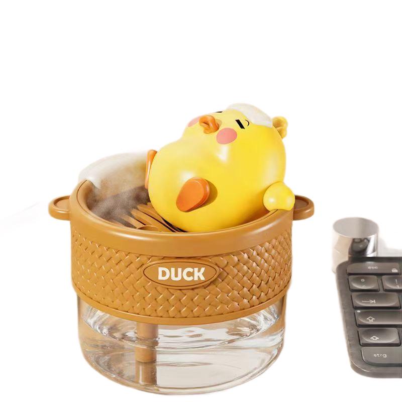 Creative Yellow Duck Mini Air Humidifier: 2-Speed, Long/Intermittent Spray for Desktop & Home Use
