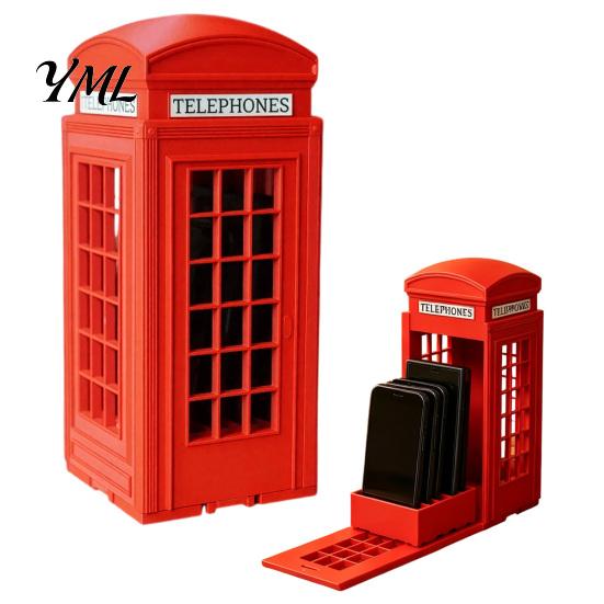 Cell Phone Organizer for Parties British Booth Stand, 3D Printed Holder, Novelty Mobile Storage Box Smartphone Lock?Up Family Gatherings Party