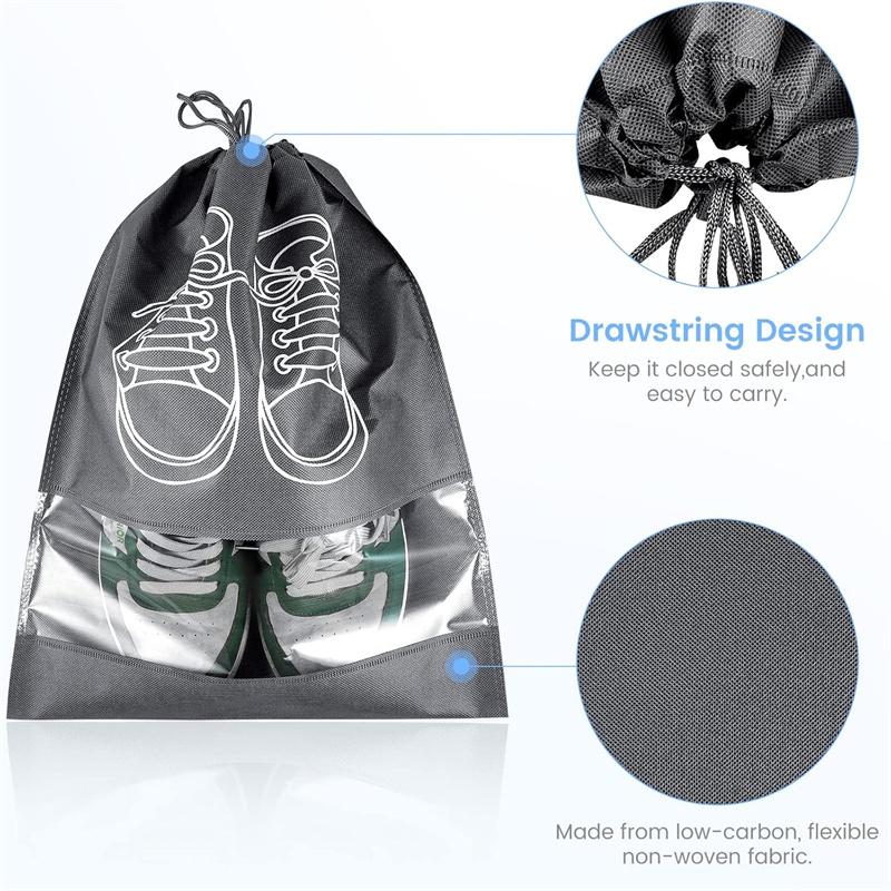 Geantă portabilă pentru încălțăminte de călătorie, geantă impermeabilă pentru încălțăminte pentru sală, călătorii, geantă de depozitare rezistentă la praf, cu economie de spațiu, cu frânghie, geantă nețesă pentru pantofi