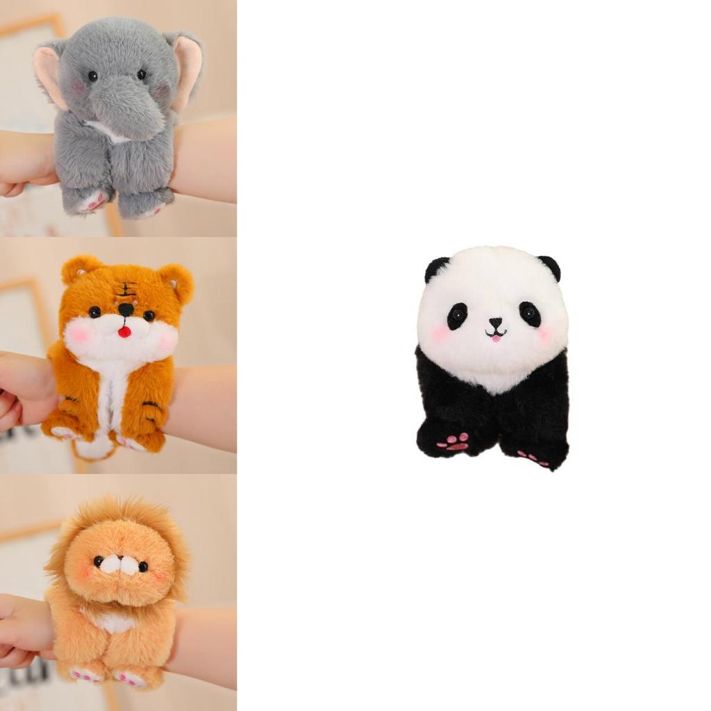 Cute Animal Plush Toys With Snap Bracelet Adorable Elephant And Lion Hand Ring Stuffed Doll For Kids