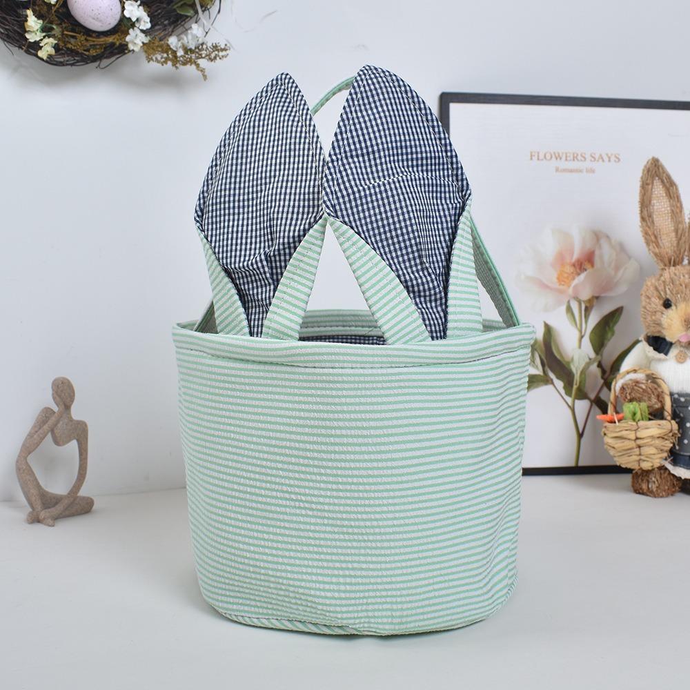 Lightweight Foam Yarn Easter Bag Monochrome Rabbit Ear Easter Basket Handheld Easter Rabbit Storage Bag Easter