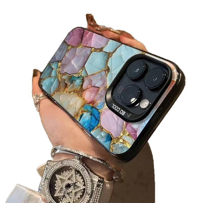 The New Colored Silver Color Stone Is Suitable for Iphone17 Mobile Phone Case Apple 15promax/14 European and American 13pro16 Personality