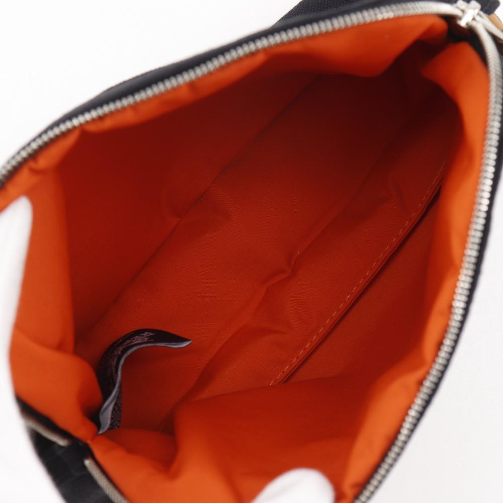 Hermes Bolide Pouch Mini Pouch Noir Cotton Women Used