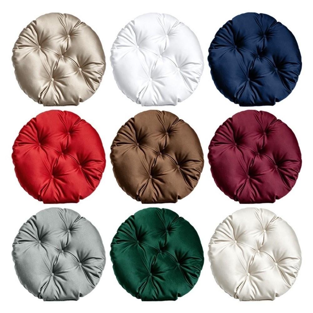 Silk Fabric Chair Cushion Round Sofa Seat Cushion Durable Tatami Mat  for Home&Office