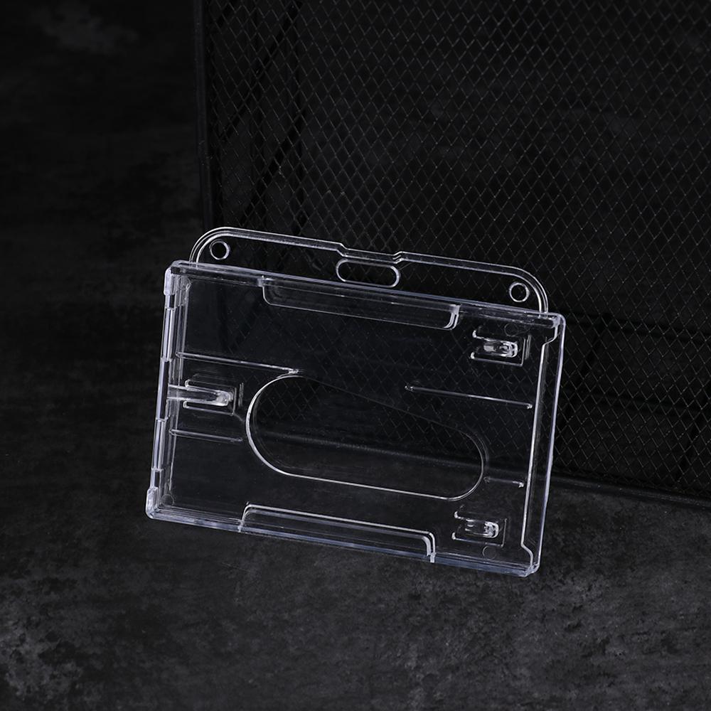 1/3Pcs Thumb Card Case Transparent Plastic ID Tag Name Badge Holder Nurse Staff Work Card Cover Protector Bus Pass Card Sleeve