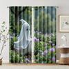 2 Pcs   Filtering Curtains (excluding Rods   Non-movable   Without Batteries) Cute Ghost for Use In Bedrooms and Living Rooms