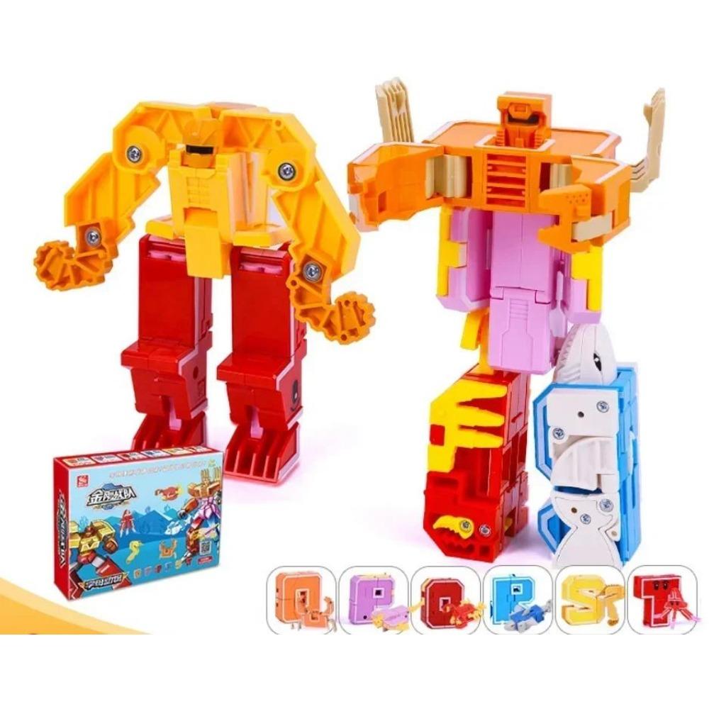 26 letras A-Z Alfabeto Animal Dinossauro Guerreiro Figuras de Ação de Deformação Robô de Transformação Brinquedos Para Crianças Presente Brinquedos