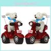 Cute Dog Resin Motorcycle Pot With Metal Art For Indoor Gardening And Party Gift