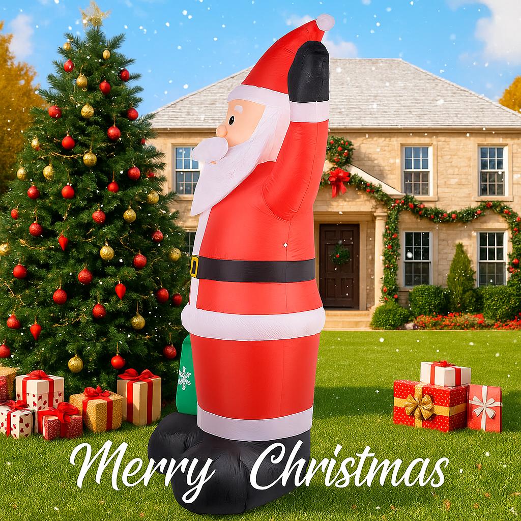 7.9FT Inflatable Toy Santa Claus Gift Bag Xmas Yard Lawn Party Decoration with LED Lights Christmas Home Supplies Ornament Gift