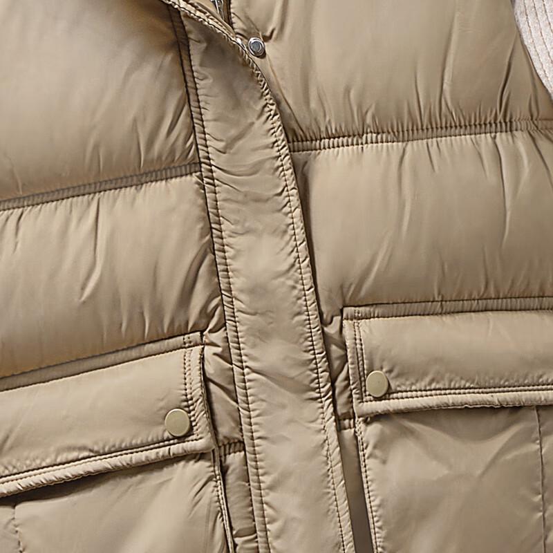 Sibaishe Women's Solid Color Stand Collar Padded Vest