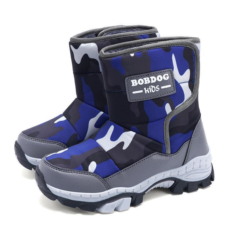 Babudou Jungen 2025 Winter Fleecegefütterte Baumwoll-Schneestiefel - Wasserdicht, Kältefest, Nordost-Stil für Kinder