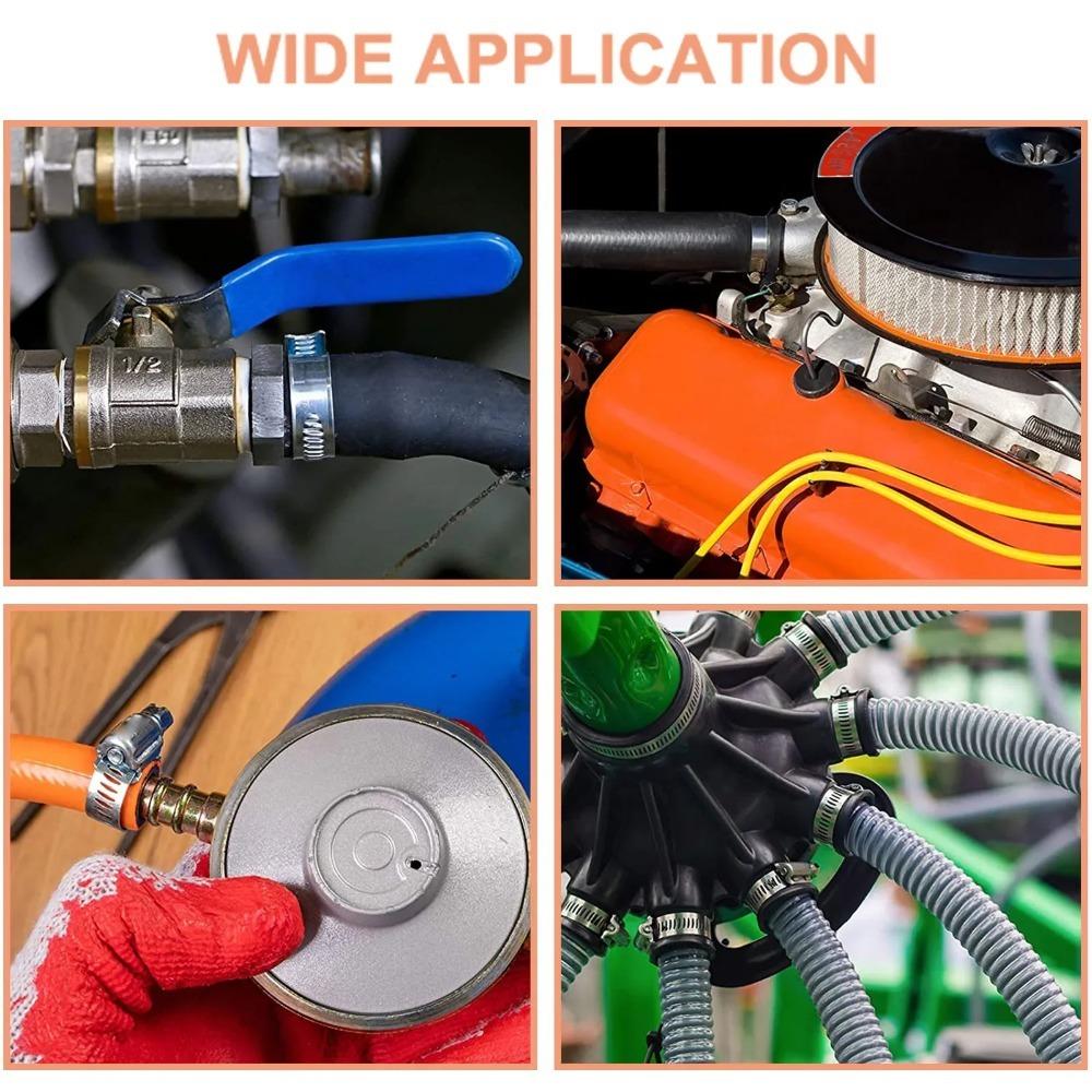 60/100pcs Stainless Steel Screw Band Hose Clamps Adjustable Car Fuel Hose Clamps Clamp Hose Clamp Fasteners Kit