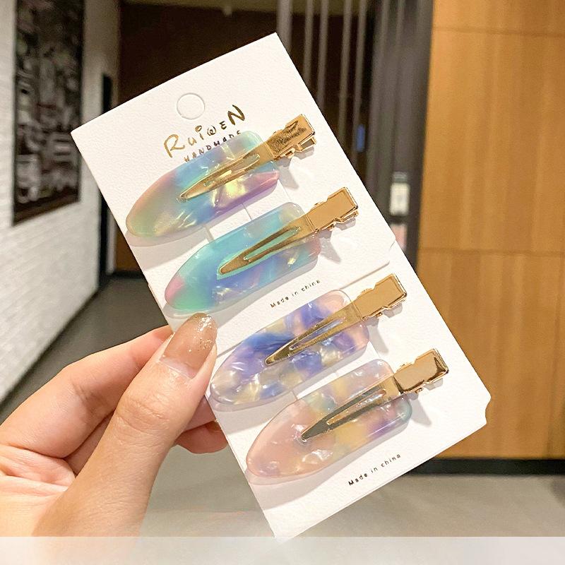 Grampos de cabelo sem costura simples de cor sólida sem dobra franja lateral grampo de maquiagem acessórios de lavagem de rosto grampos de cabelo para meninas