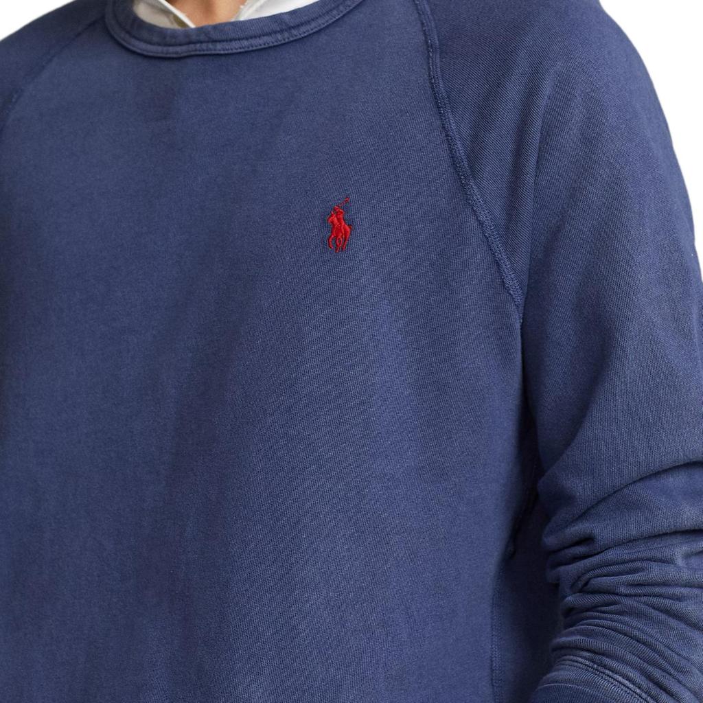 Polo Ralph Lauren Small Pony Logo Embroidered Washable Crewneck Sweatshirt Men Sweatshirt Navy-Blue 710874700-003