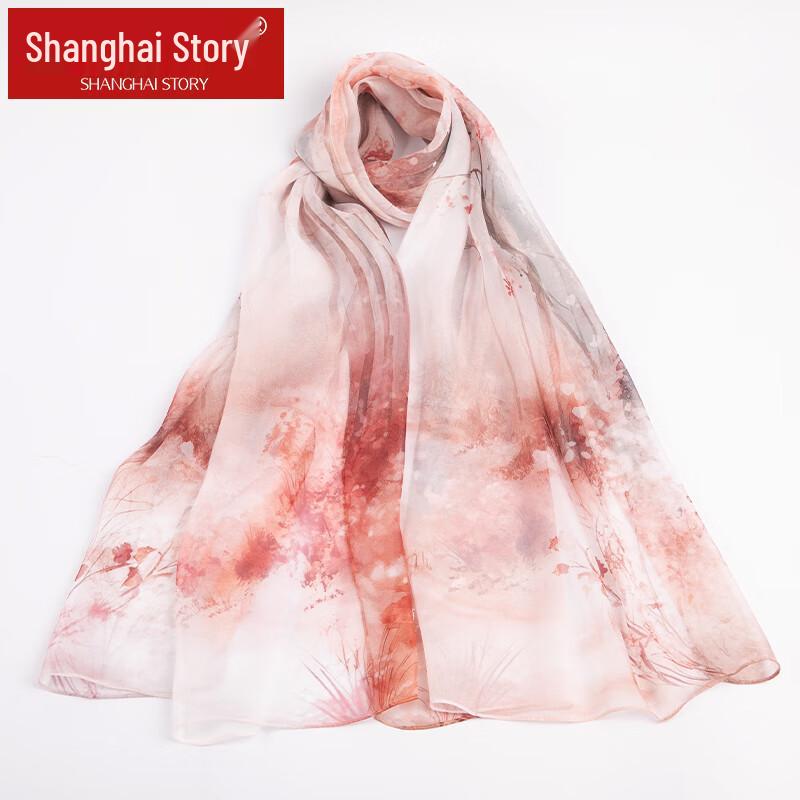 Shanghai Story 100% Mulberry Silk Chiffon Scarf