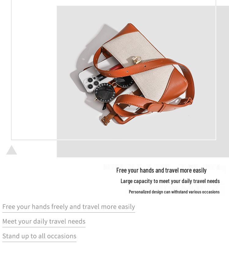 2024 Summer High-End Color Block Crossbody Baguette Bag