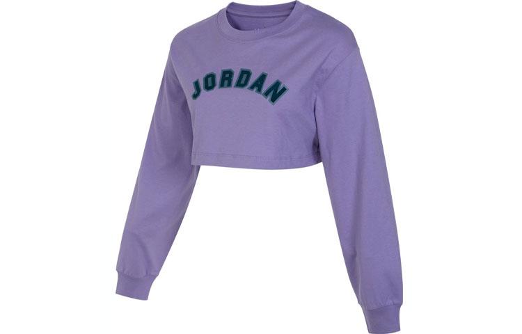 Jordan Crop Tops Women s Purple Crew Neck Moderate FD0107-500 M