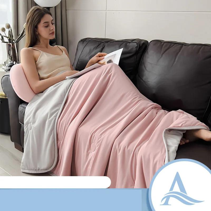 2026 Air Condition Comforter for Summer Pure Color Ice Silk Cooling Blanket Lightweight and Smooth Summer Cold Quilt Cooling Blanket for Bed