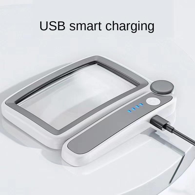 High-Power Magnifying Glass with Light, Foldable Portable Handheld, Rechargeable, for Reading, Seniors