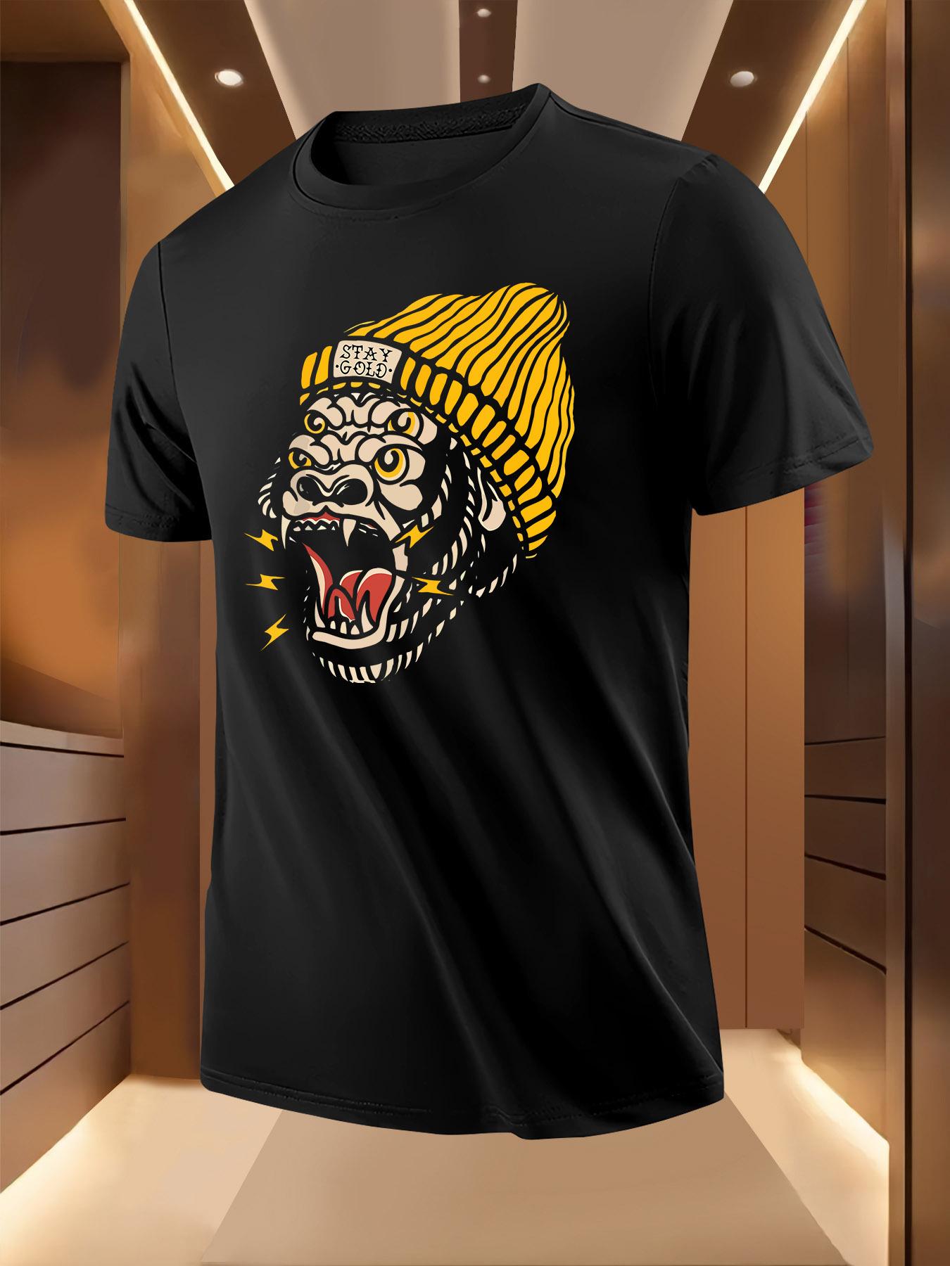 Summer Tshirt with Bold Tiger Graphic Print XL