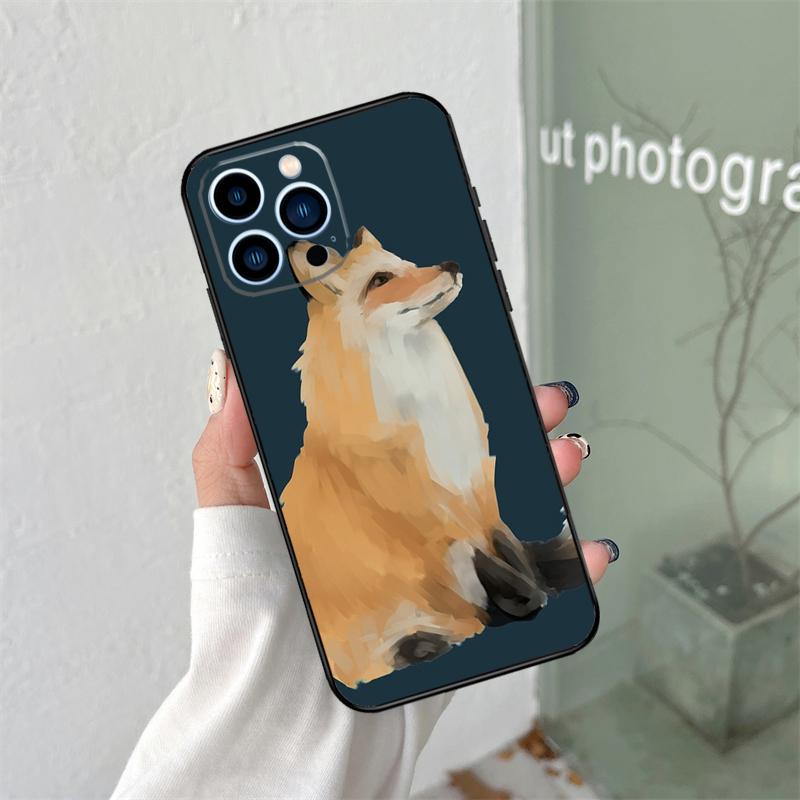 Anime Funny Fox Silicone Soft Case For iPhone 17 Air 11 14 15 16 Pro Max 13 12 Mini 16 Plus 16e Back Cover