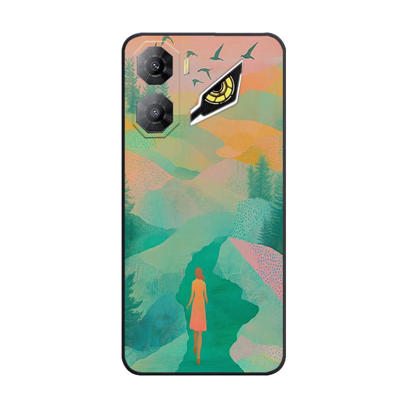

For Nubia Neo 3 5G Cartoon Pattern Shockproof Silicone Soft Cover For Nubia Neo 3 Flower Vintage Style TPU Bumper Back Cover ZTE nubia Neo 3