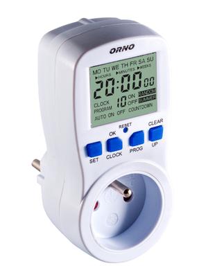 Programator Czasowy Elektroniczny (Gniazdo) 16A Z/U Tygodniowy Or-Pre-409