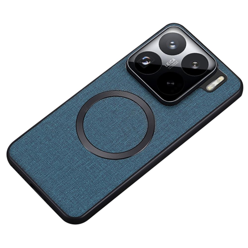 For Xiaomi 15 Pro Case Drop-Proof TPU+Cloth Back Phone Cover Compatible with MagSafe