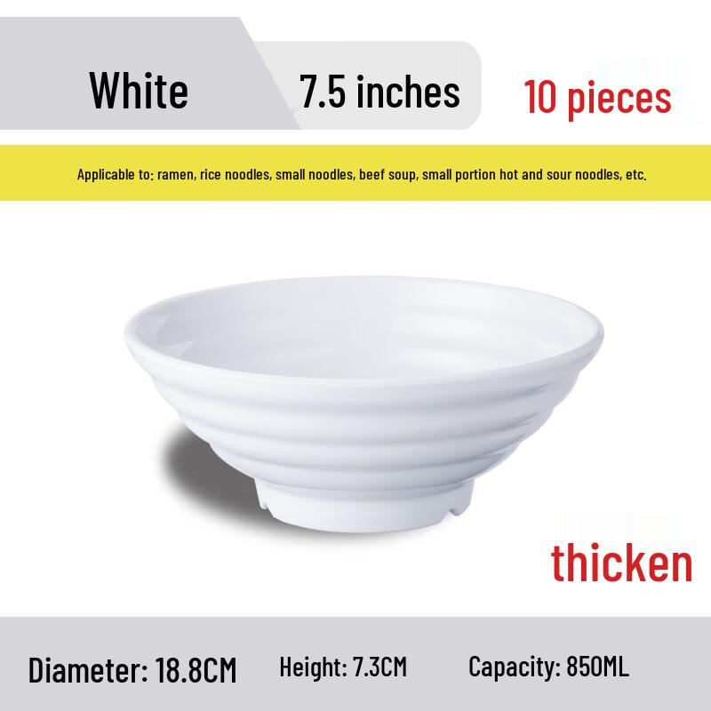 Naijiang Japanese Style Melamine Ramen Noodle Bowl (10-Pack)
