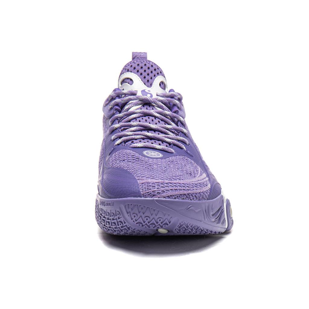 Li Ning DLO1 Ammortizzazione Antiscivolo Resistente all'Abrasione Grip Elastico Scarpe da Basket Basse da Uomo Viola Campanula ABPV009-8